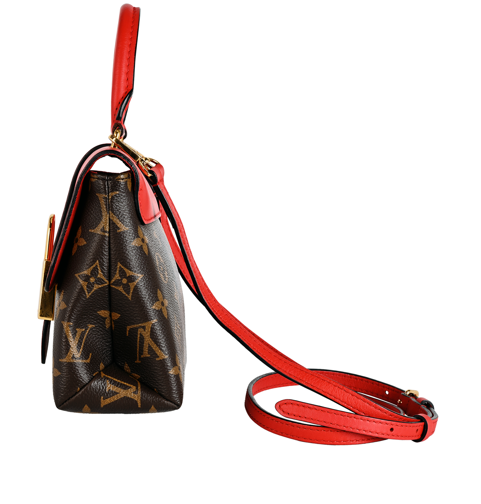 Locky BB, &pound;995, Handbags, Brown/Red, Canvas/Leather, Bottom view